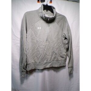 Under Armour Women's UA Rival Fleece 1/4 Zip Pullover Sweater Medium Gray